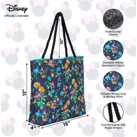 Disney Minnie Mouse Floral Tote Bag with Rope Handle - Picture 7 of 8
